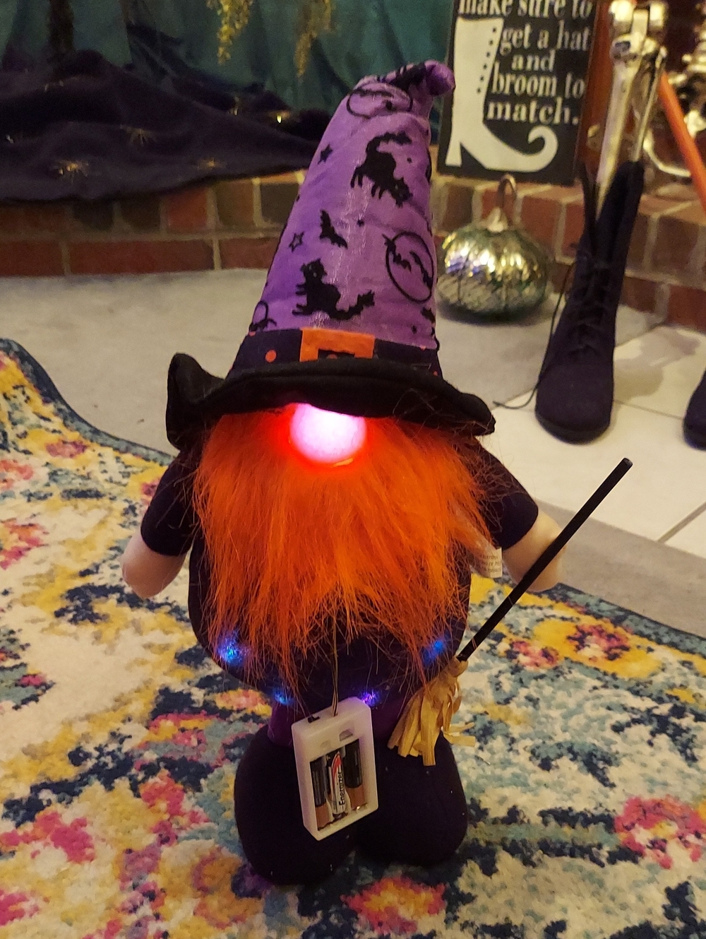 Purple Witch Gnome Costume Plush with Orange Beard